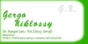 gergo miklossy business card