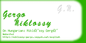 gergo miklossy business card